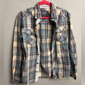 BKE plaid long sleeve men’s shirt